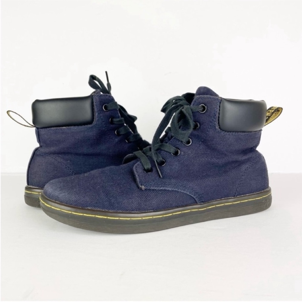 Dr Doc Martens Maelly Navy Blue High Top Sneakers Ankle Boots Booties